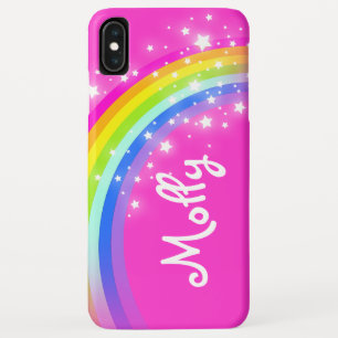 Named kids rainbow pink girl ipod case