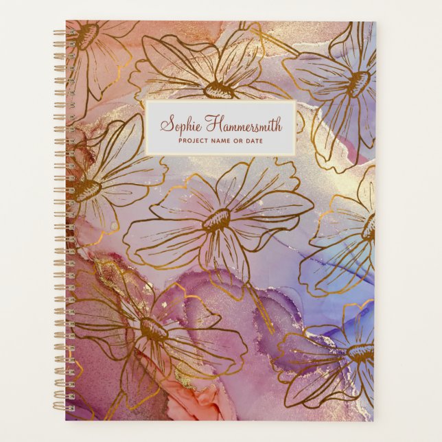 Named Pastel Abstract and Floral Planner (Front)