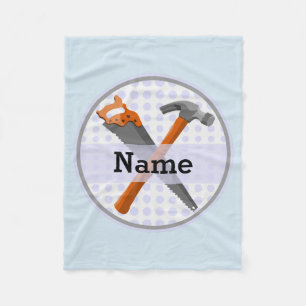 Named Personalized Tools design for boys. Fleece Blanket