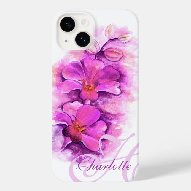 Named radiant Orchid art floral pink Case-Mate iPhone Case (Back)
