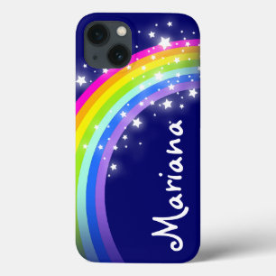Named rainbow on navy ipad case