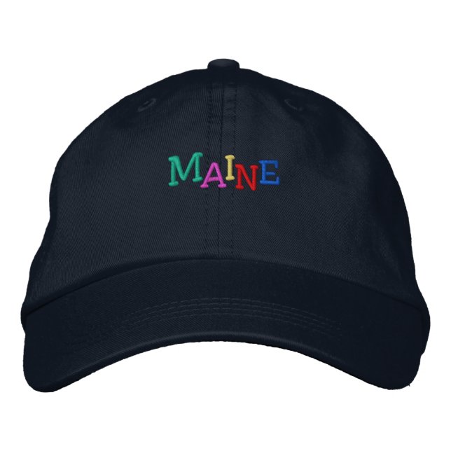 Namedrop Nation_Maine multicolored Embroidered Hat (Front)