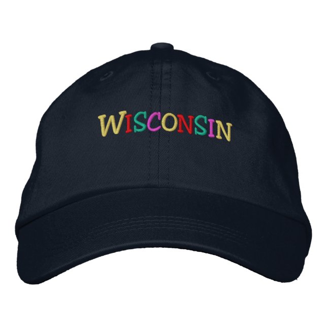 Namedrop Nation_Wisconsin multi-coloured Embroidered Hat (Front)