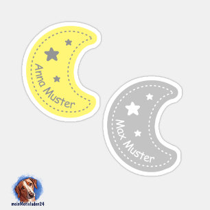 Namensaufkleber Kleiner Mond   Form - Aufkleber