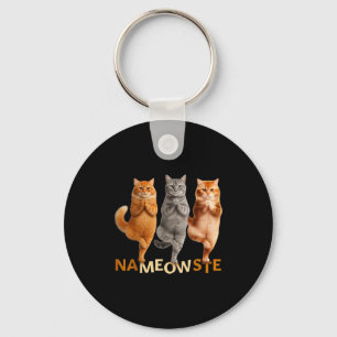 Nameowste Yoga Cat  Keychain