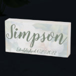 Nameplate Wedding Gift Wooden Box Sign<br><div class="desc">Delightful wooden box with the family name and the wedding date. Great for newlyweds!</div>