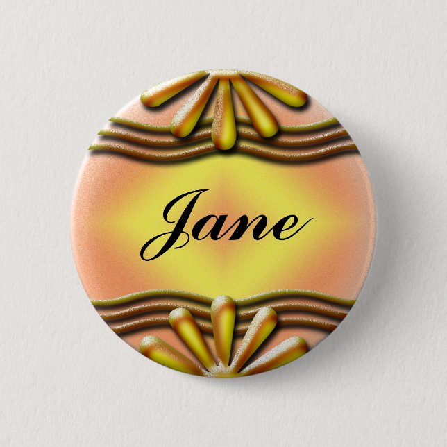 Nameplate Yellow 2 Inch Round Button (Front)