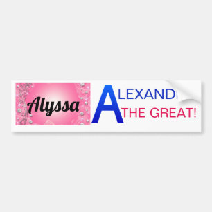 Names Alyssa and Alexander School Bus sign/sticker Bumper Sticker