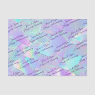 Names Any Year Anniversary PurpleScript Iridescent Tissue Paper