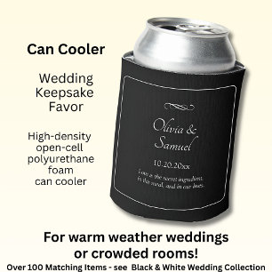 Names Date Message Black White Infinity Can Cooler