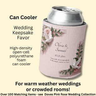 Names Date Message Dove Pink Roses Can Cooler