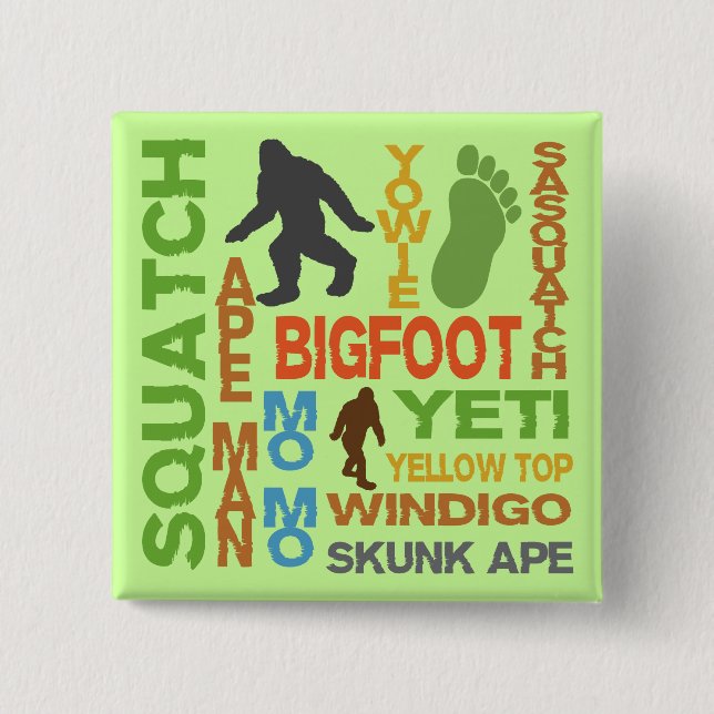 Names For Bigfoot 2 Inch Square Button (Front)