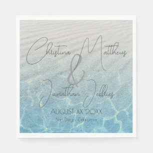Names in the Sand Beach Wedding Napkin