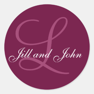 Names Initial Monogram L Wedding Favour Stickers