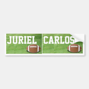 Names Juriel & Carlos Football sign/sticker/magnet Bumper Sticker