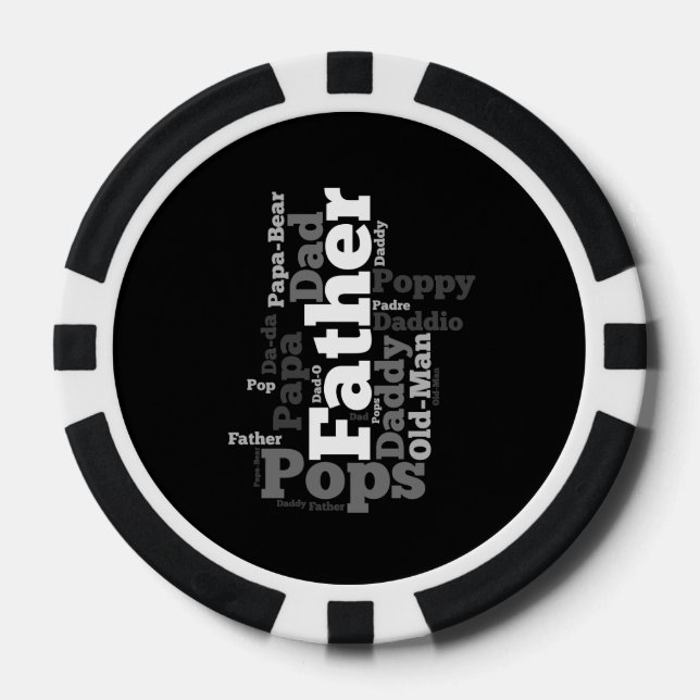 Names of Dad Father's Day Collage Poker Chips (Front)