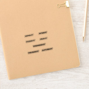 Names Of Days of the Week Planner Retro 
