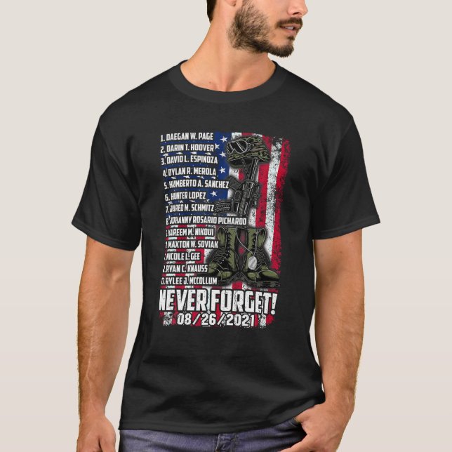 Names Of Fallen Soldiers 13 Heroes Never Forget 08 T-Shirt (Front)