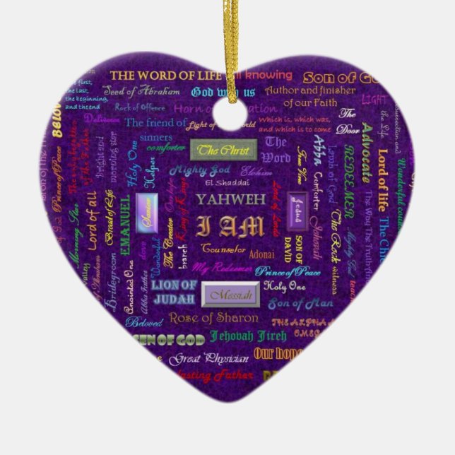 names of God heart ornament (Front)