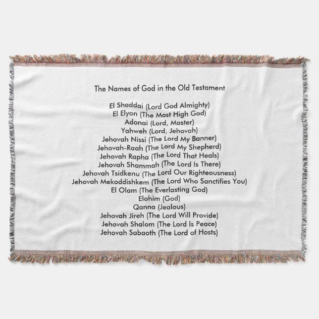 Names of God in the Old Testament Throw Blanket (Front)