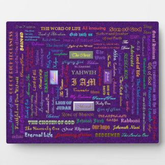 names of God photo display plaque with easel