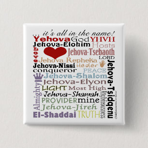 Names of God-Subway Art 2 Inch Square Button