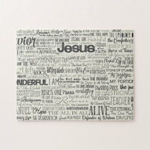 Names of God Text Typography Jigsaw Puzzle