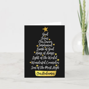 Names Of Jesus Christian Faith Christmas Tree  Card