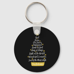 Names Of Jesus Christian Faith Christmas Tree Chri Keychain