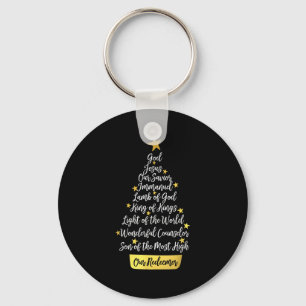 Names Of Jesus Christian Faith Christmas Tree Keychain