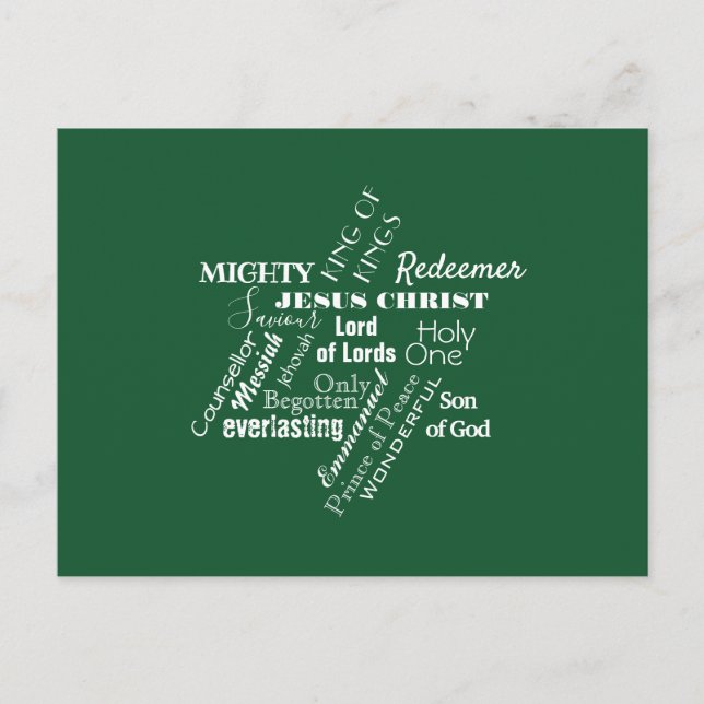 Names of Jesus Christmas Postcard (Front)