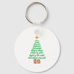 Names Of Jesus Christmas Tree Lights Christian Xma Keychain