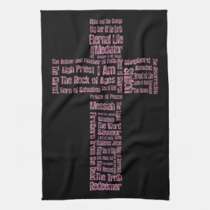 Names of Jesus Cross Kitchen Towel