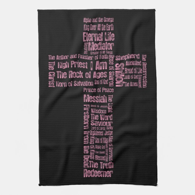 Names of Jesus Cross Kitchen Towel (Vertical)
