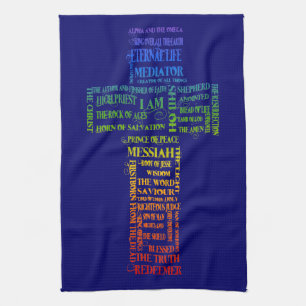 Names of Jesus Cross Kitchen Towel