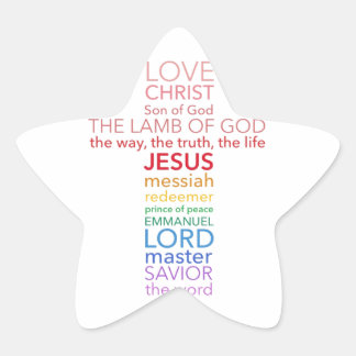 Names of Jesus Cross Star Sticker