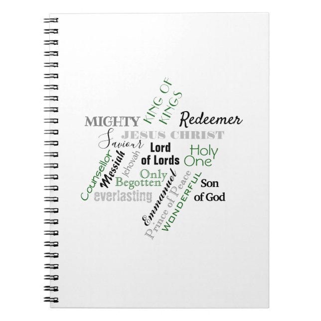Names of Jesus Modern Colours Spiral Notebook (Front)