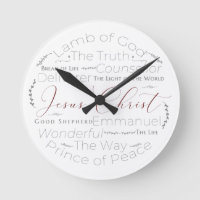 Names of Jesus Script Typography Clock