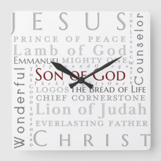Names of Jesus Typography Clock