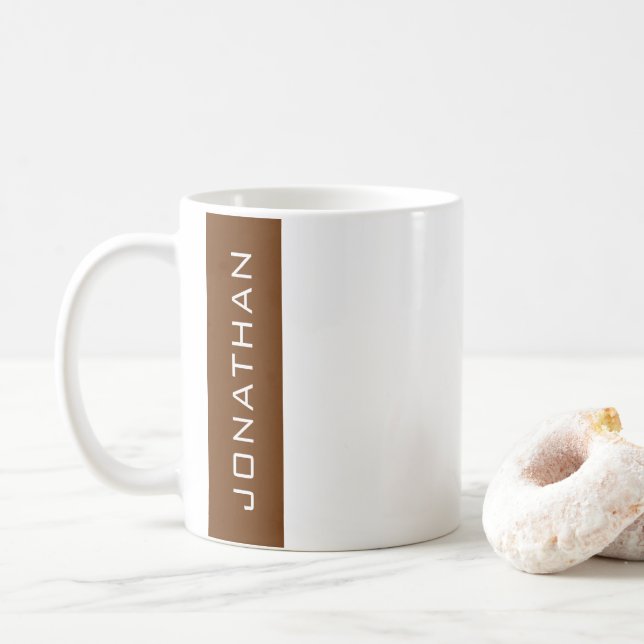 Names Template Modern Minimalist Design Custom Coffee Mug (With Donut)