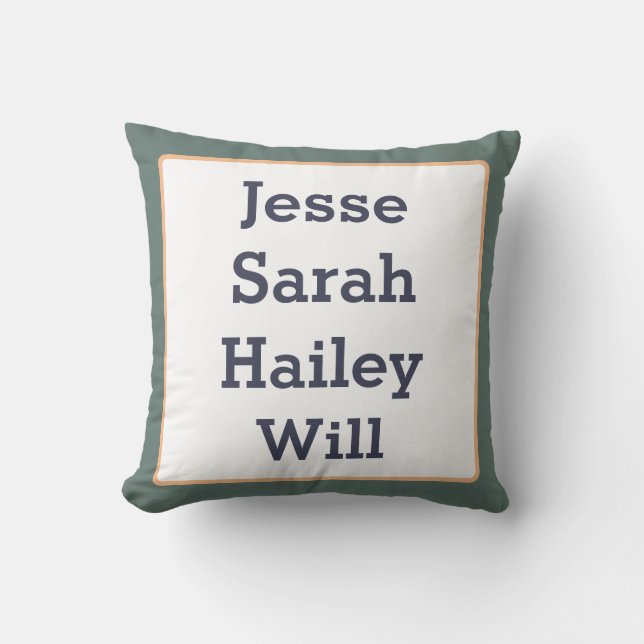 Names Throw Pillow (Front)