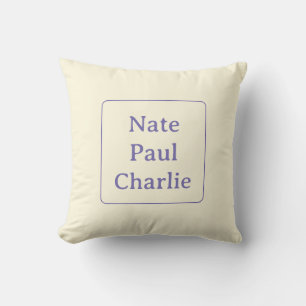 Names throw pillow