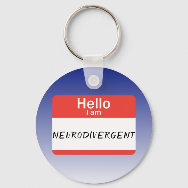 Nametag Neurodivergent Keychain (Front)