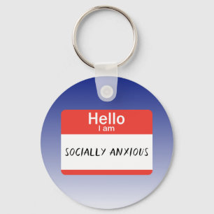 Nametag Socially Anxious Keychain