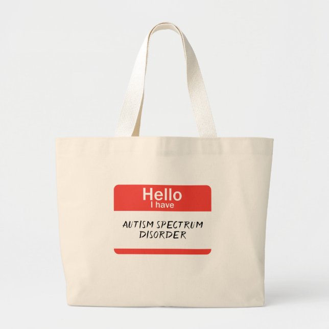 Nametag Spectrum Disorder Large Tote Bag (Front)