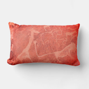 Namibia Africa Rock Art Painting Lumbar Pillow