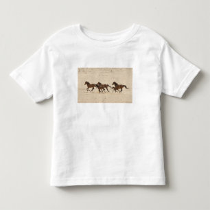 Namibia, Aus. Group of running wild horses on Toddler T-shirt