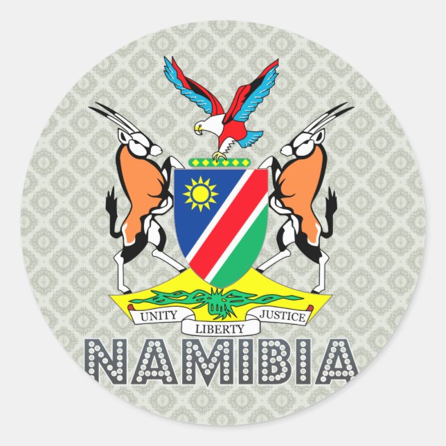 Namibia Coat of Arms Classic Round Sticker (Front)
