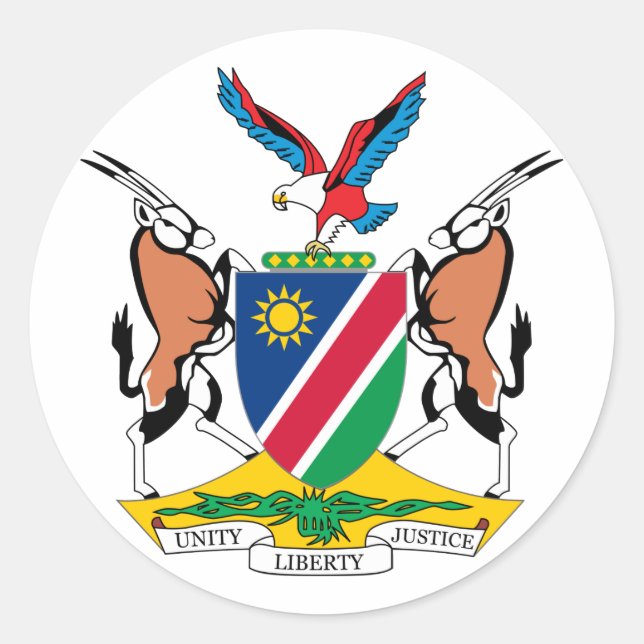 Namibia Coat Of Arms Classic Round Sticker (Front)