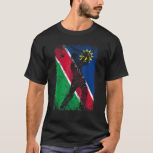 Namibia Flag Cricket Jersey Fan Player Coach T Shi T-Shirt